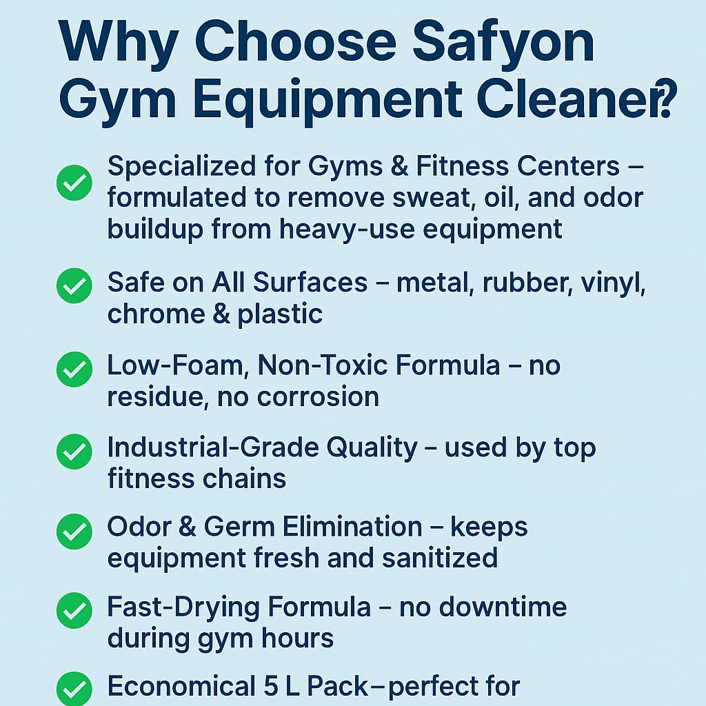Safyon Professional Gym Equipment Cleaner, 5L Hygiene Formula